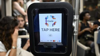 A contactless payment at a till