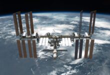 A space station in orbit
