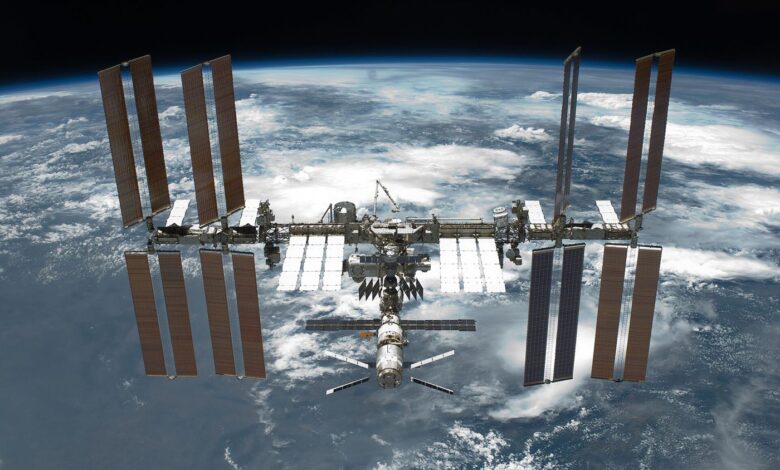 A space station in orbit